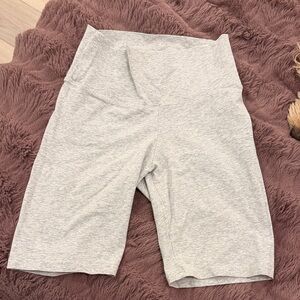 Light Gray High-Waisted biker Shorts
